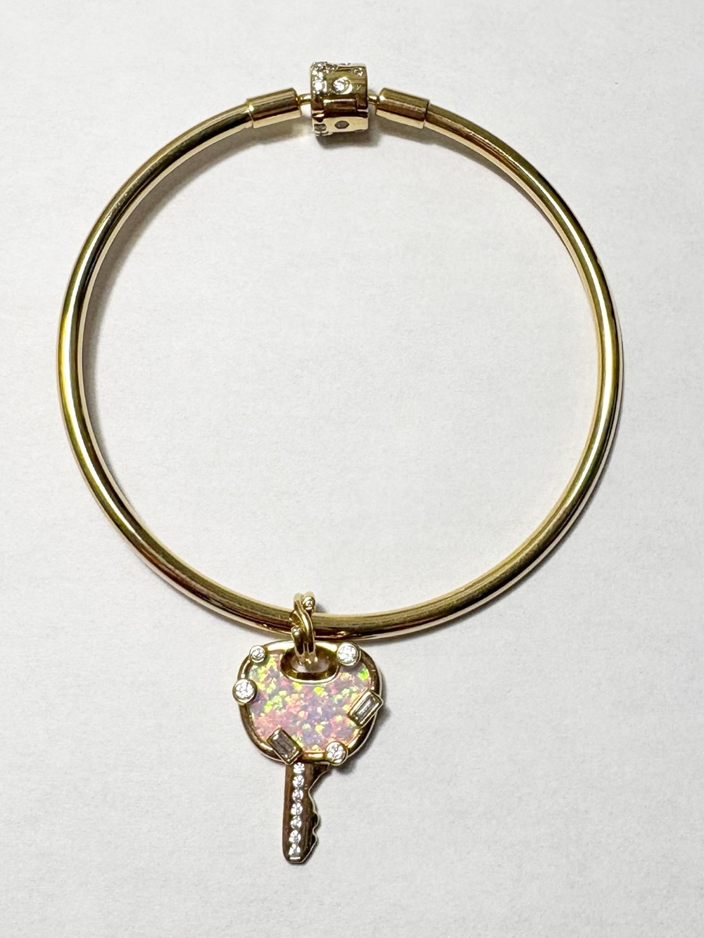 Authentic Pandora Bangle With Key Charm